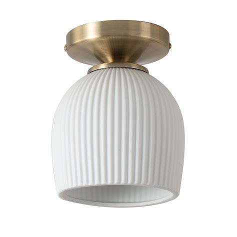 NOVA of California Bone Porcelain 10-in W 1-Light Brass Transitional ...