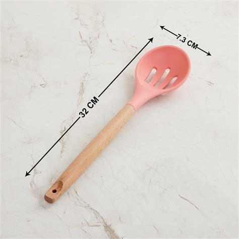 Buy Rosemary Wooden Handle Silicone Slotted Spoon from Home Centre at ...