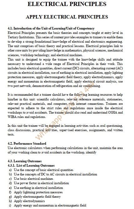 Image result for Electrical Principles Notes