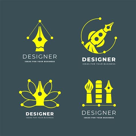 Flat graphic designer logo pack | Free Vector
