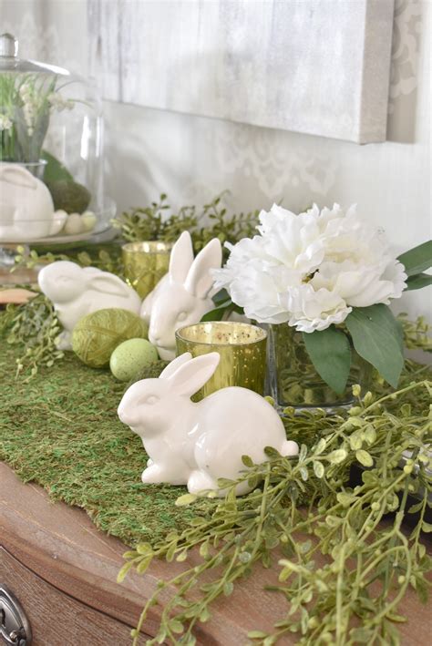 Contemporary Simple Green and White Easter Decor - Home with Holliday