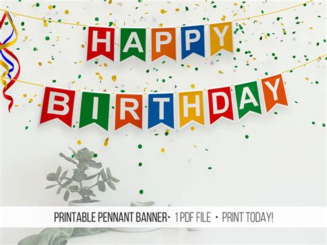 Printable Happy Birthday Banner
