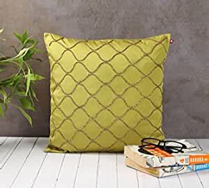 Buy India Circus by Krsnaa Mehta Gold Bead Hand Work Olive Green ...