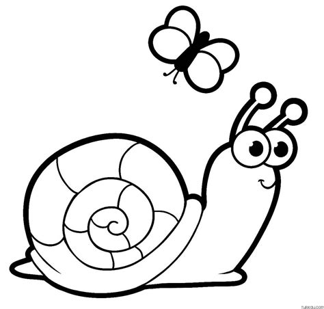 Cute Snail Coloring Pages