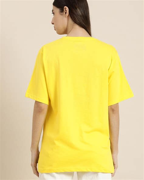 Buy Women's Yellow Graphic Printed Oversized T-shirt for Women Yellow ...