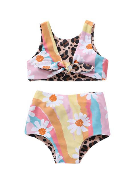 ZINTAOZT Infant Little Baby Girls Two Piece Swimsuits Two Sided Print ...