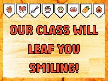 OUR CLASS WILL LEAF YOU SMILING! Fall Bulletin Board Kit school ...