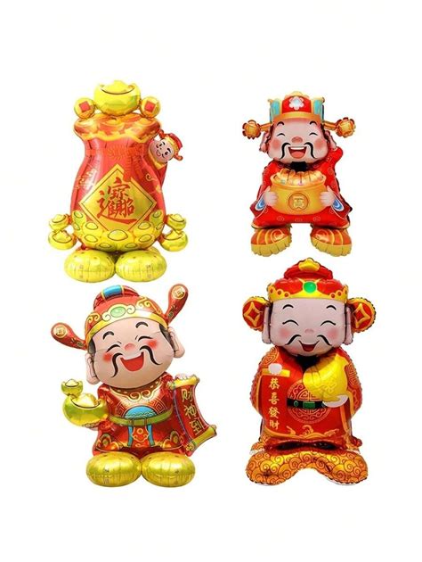 1pc New Year Goods, Chinese Spring Festival, God Of Wealth Foil Balloon ...