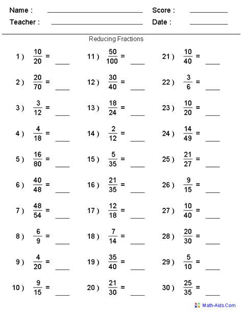 Image result for Simplifying Fractions Worksheet 5th Grade PDF