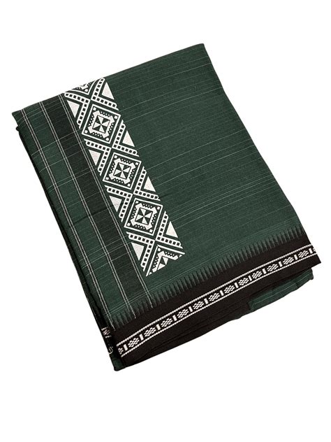 Southloom Green Printed Single Mundu / Otta Mundu / Lungi (South India ...