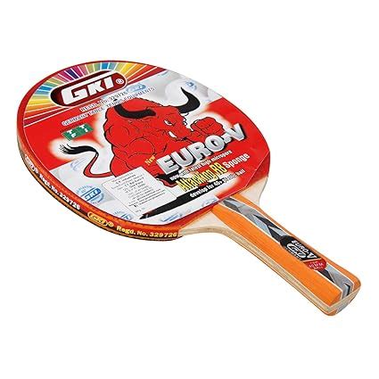 GKI Euro V Wooden Table Tennis Racquet (Multicolor, Pack of 1) : Amazon ...
