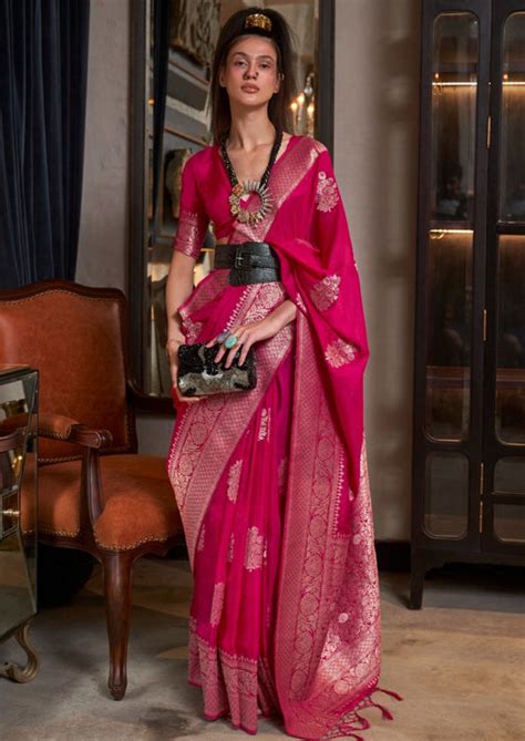 Shop Pure Khaddi Georgette Banarasi Sarees Blouse Desigs Online India ...