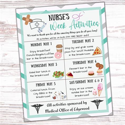 Editable Nurse Appreciation Flyer Happy Nurses Week Thank You Gifts ...