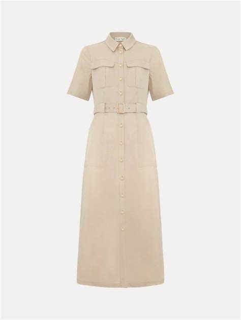 Phase Eight Willow Utility Midi Dress, Stone