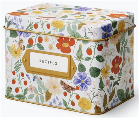 Strawberry Fields Tin Recipe Box - Rifle Paper Co. | Online Shop ...