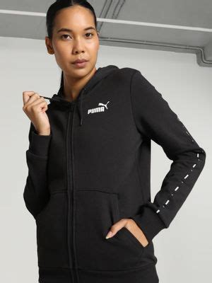 Buy Puma Essentials TAPE Full-Zip Women Black Hoodie Online