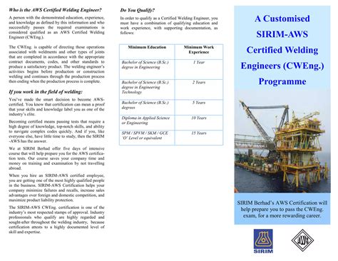 Certified Welding Engineer Brochure | PDF