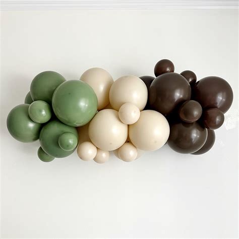 3 Foot Balloon Garland, Green, Brown and Tan Balloon Garland, Photo ...