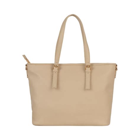 Buy HORRA Beige Solid My Essentials Handbag Online