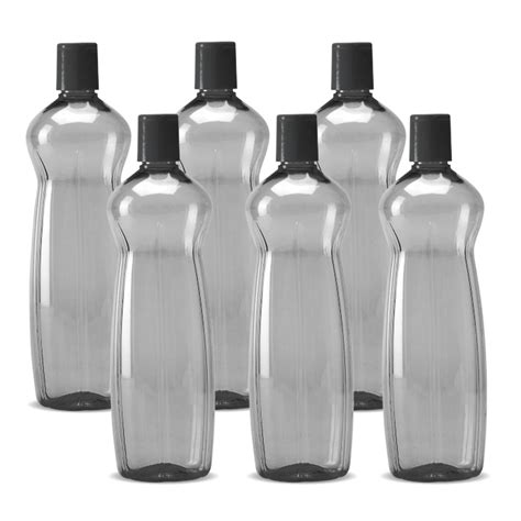 MILTON Pacific Pack of 6 Water Bottles, 1 Litre Each, Reusable Plastic ...