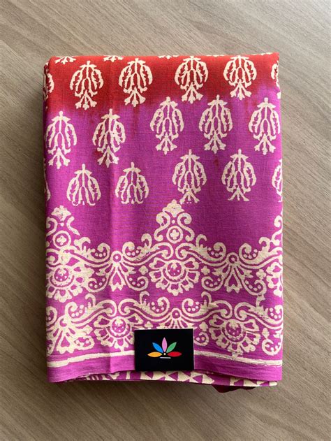 Hand Block Printed Fine Mul Cotton Saree -20927-20928 – FABK