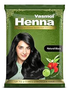 Buy Vasmol Natural Henna Based Hair Colour, 10 gm ( Natural Black ...