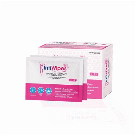 Intiwipes Natural Women's Intimate Wipes | 100% Biodegradable, Sodium ...