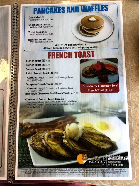 Menu at Vienna Diner restaurant, Vienna