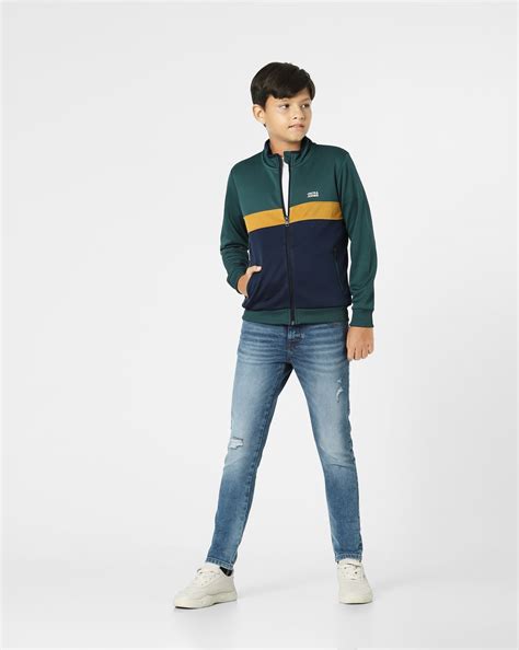 Buy Dark Green Zip-Up Sweatshirt for Boys Online at Jack&Jones Junior ...
