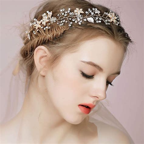 Buy Denifery Bridal Rose Gold Crystal Hair Vine Bridal Long Hair Vine ...