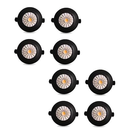 Buy D'Mak Aluminium 1 Watt Round Led Button Cob Black Body Warm White ...