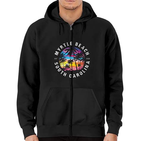 Myrtle Beach SC Palm Tree - Myrtle Beach - Zip Hoodies sold by ...