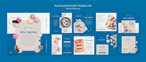 French macarons instagram posts template | Free PSD