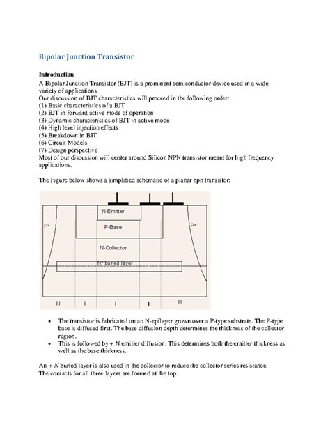 Unit-4 BJT: Introduction to Bipolar Junction Transistors and Their ...