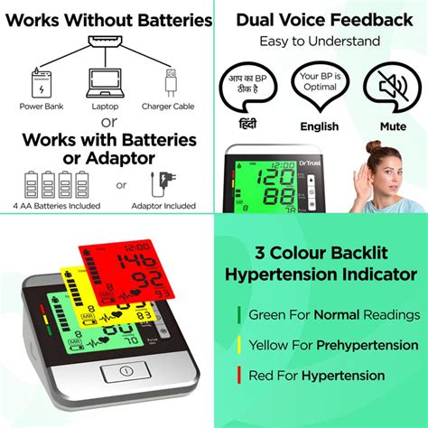 Dr Trust USA Goldline Blood Pressure Machine | Best BP Machine with Adapter