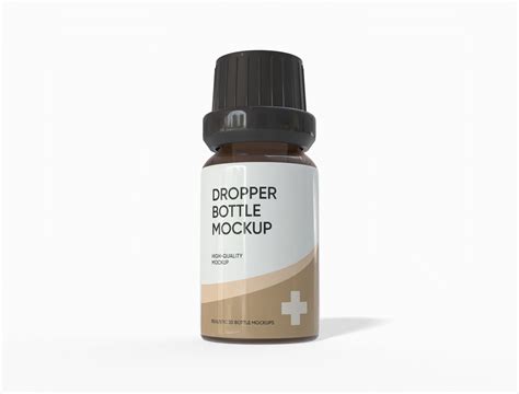Free 3D Glass Amber Bottle Mockup - Online Design