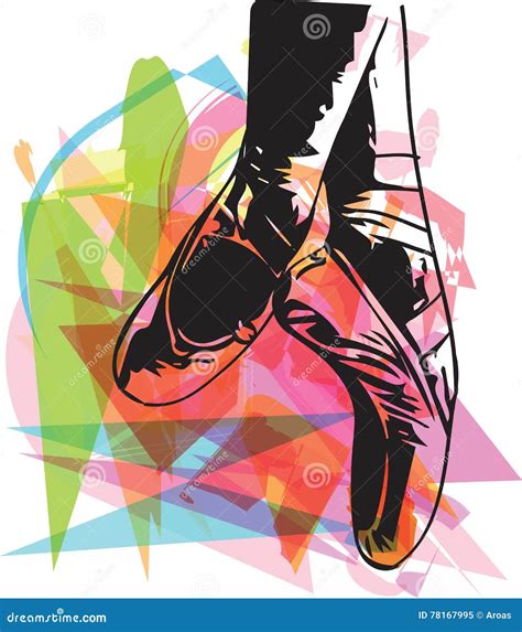 Abstract Illustration Ballet Pointed Shoes Stock Vector - Illustration ...