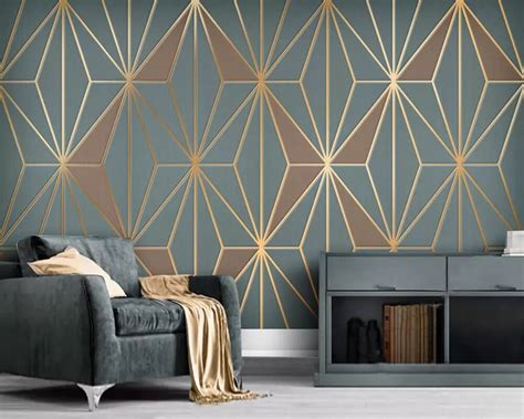 Download Contemporary Modern Gold Geometric Line Wall Wallpaper ...