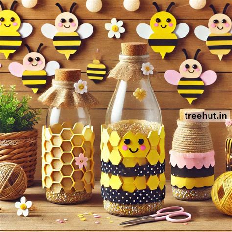 Bee Hive Bottle Decoration Craft Ideas