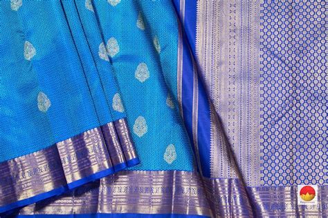 Royal Blue Jacquard Kanchipuram Silk Saree Handwoven Pure Silk Pure Za ...