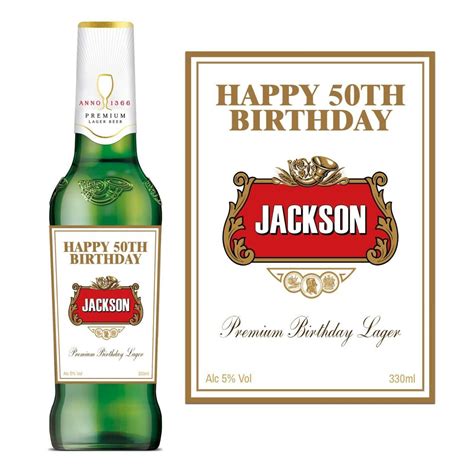 Stella Lager Happy Birthday Label