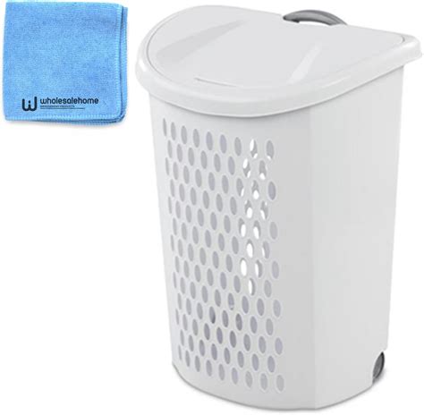 Amazon.com: Sterilite Plastic Laundry Hamper with Lid and Wheels ...