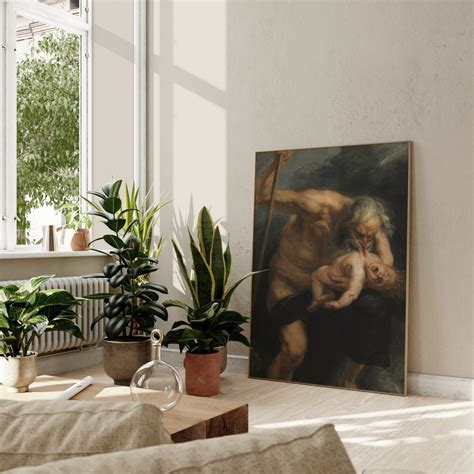 Peter Paul Rubens Saturn Devouring His Son | Vintage Roman God Painting, Mythology Print Antique ...