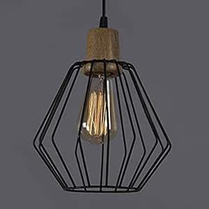 Buy Homesake® Croft Metal Wood Pendant Light, White Metal Natural ...