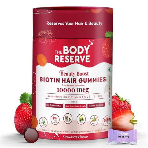 The Body Reserve Beauty Boost Biotin Hair Gummies Biotin Builds Keratin ...