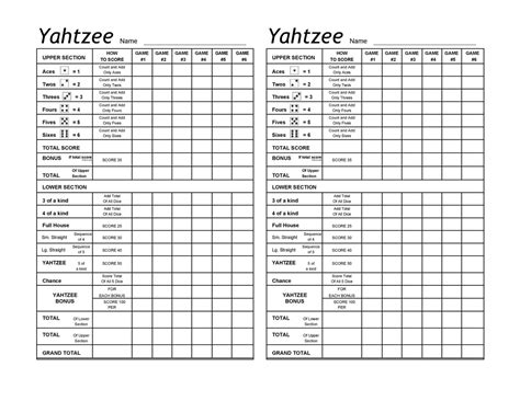 28 Printable Yahtzee Score Sheets Cards 101 FREE TemplateLab - Yahtzee ...