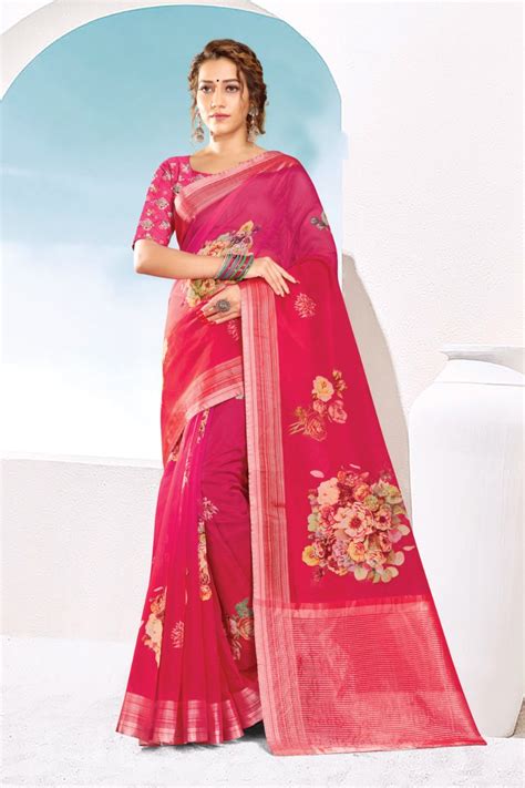 SANGAM PRINTS AAINA ORGANZA GORGEOUS LOOK SAREE CATALOG - textiledeal.in