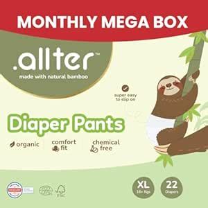 Buy .allter Organic Bamboo Pant Style Diapers – Extra-Large Size (16 ...