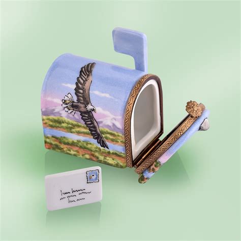 The Cottage Shop - Limoges Usa Mailbox with Eagle Box