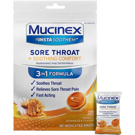 Mucinex InstaSoothe Sore Throat Cough Drops | Carewell